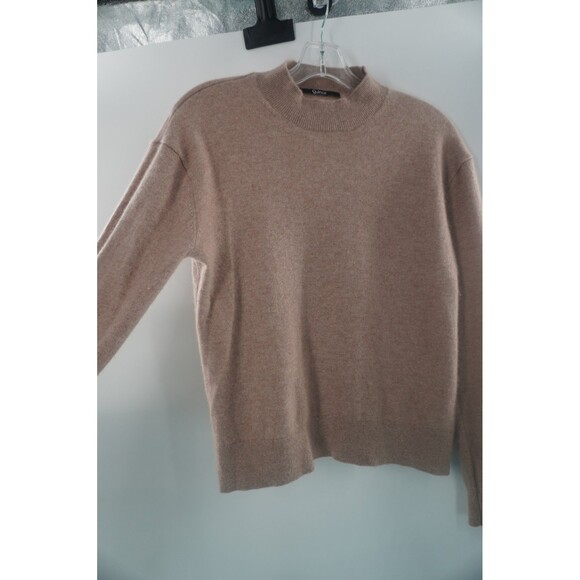 Quince Women100% Cashmere Mock Neck Sweater Beige Raglan Quiet Luxury Comfy Sz S - Picture 3 of 10